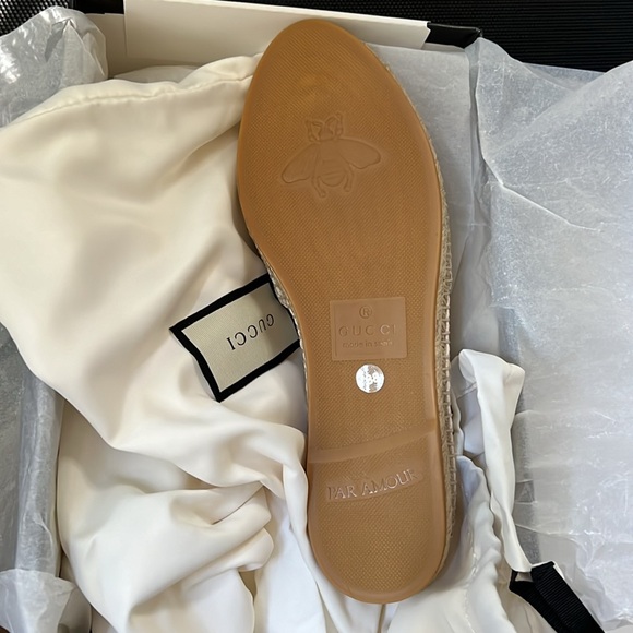 GUCCI Leather-trimmed logo canvas espadrilles - Picture 9 of 10